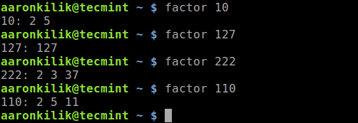Faktor eine Zahl in Linux