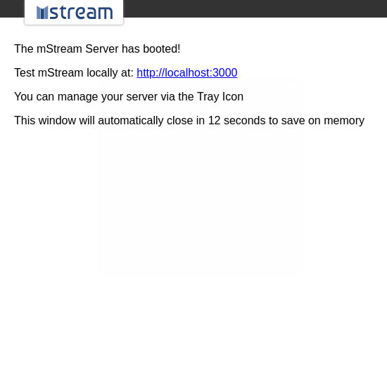 mStream Express Server gestartet