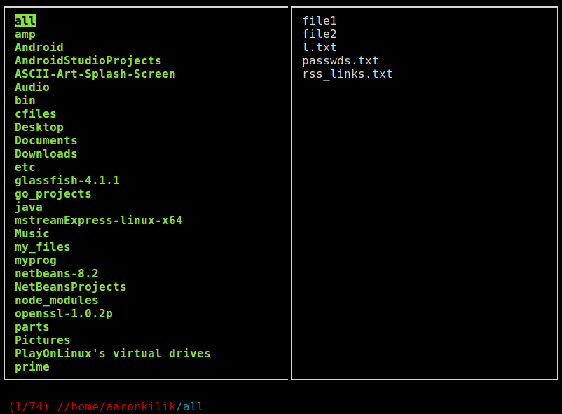 Öffnen Sie cfiles Terminal File Manager