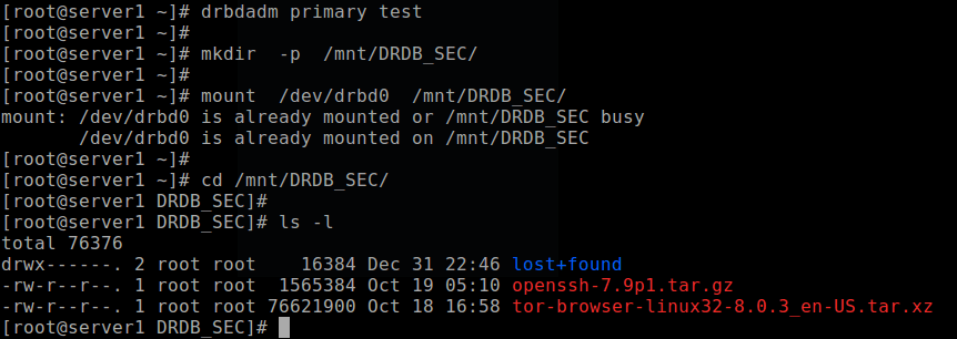 Test DRBD Setup Working on Secondary Node