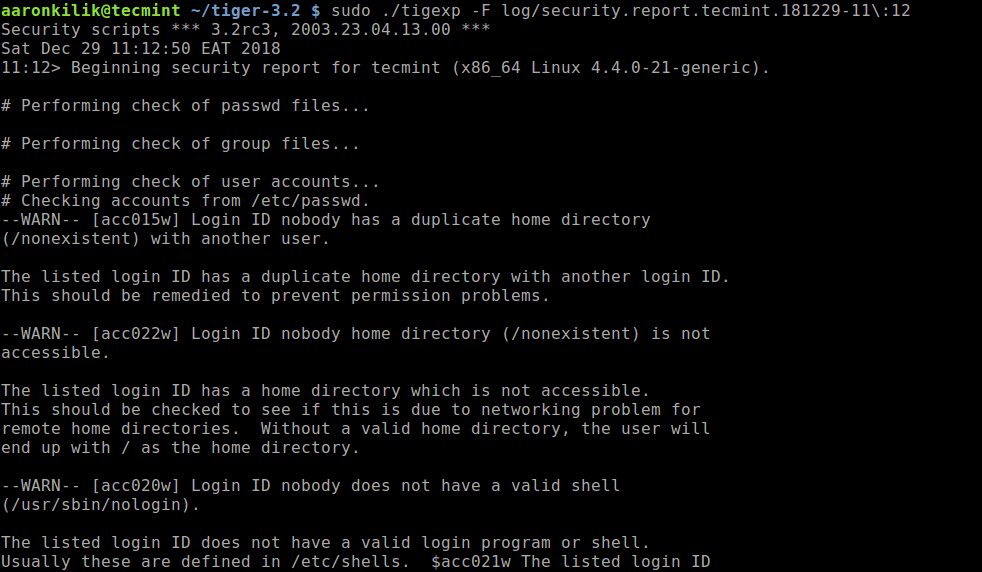 View Security Report with Messages