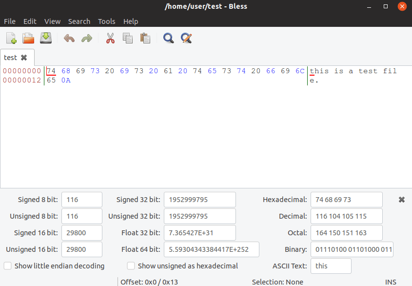 Bless - Hex Editor for Linux