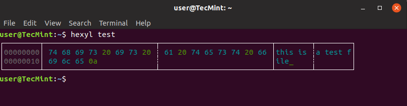 Hexyl - Hex Viewer für Linux