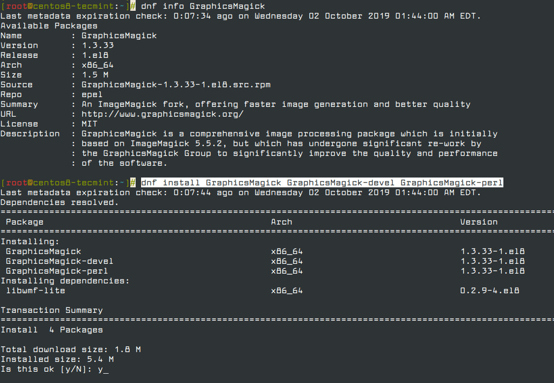 Installieren Sie GraphicsMagick in CentOS 8