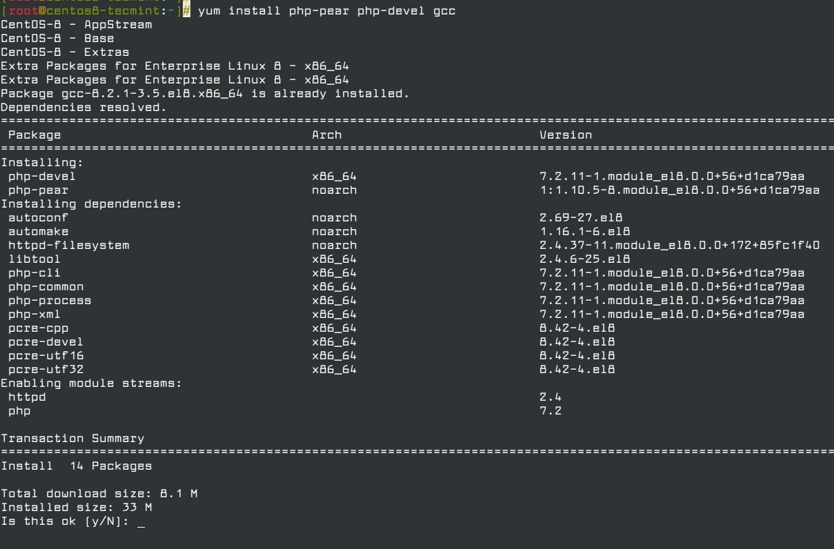 Installieren Sie PHP-Erweiterungen in CentOS 8