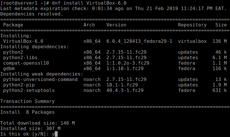 Installieren Sie Virtualbox in Fedora