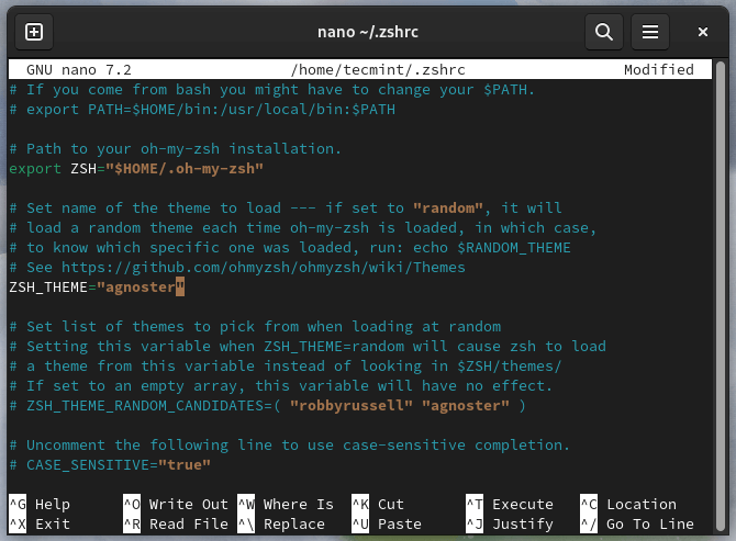 Set Oh-My-Zsh Theme