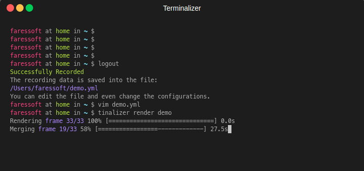 Terminalizer - Record Linux Terminal in GIF