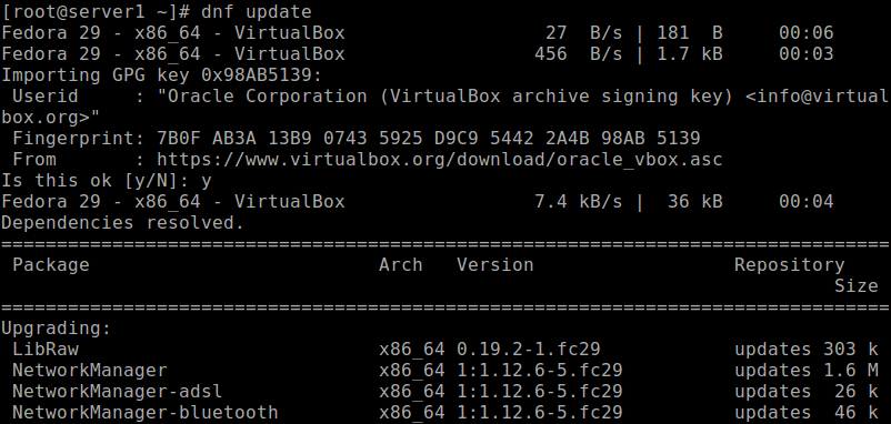 Update Fedora Packages