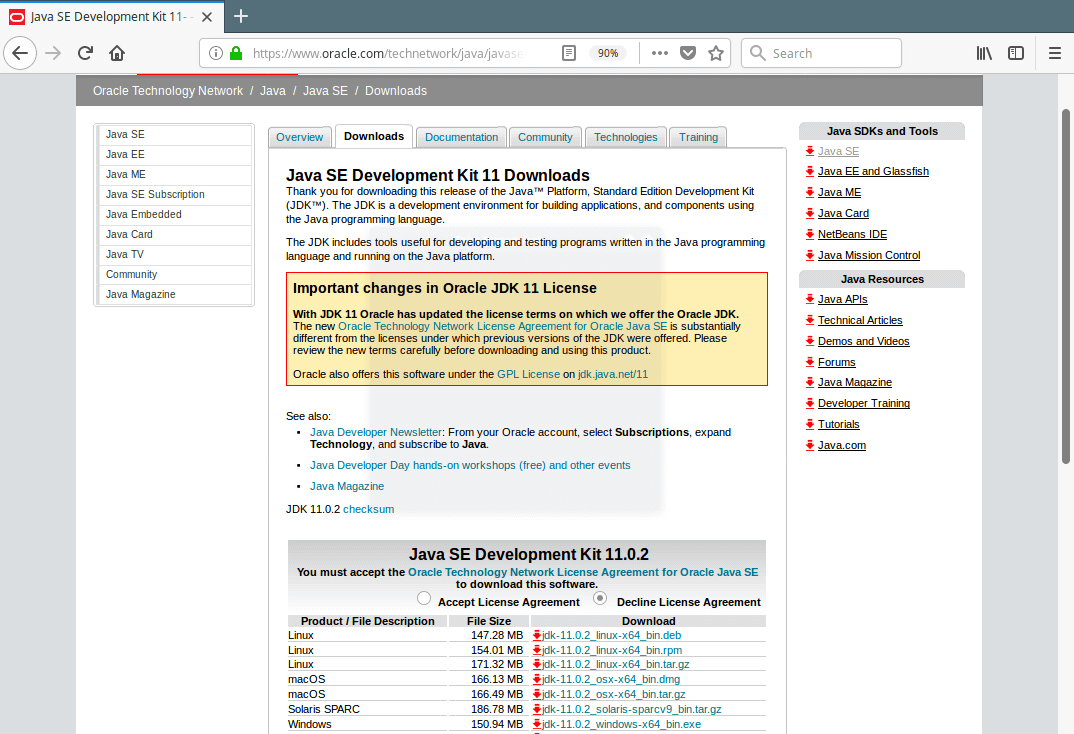 Download Oracle JDK RPM Package