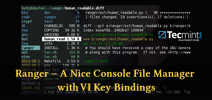 Ranger - Console File Manager with VIM Key Bindings