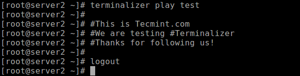 Replay Recorded Linux Terminal Session