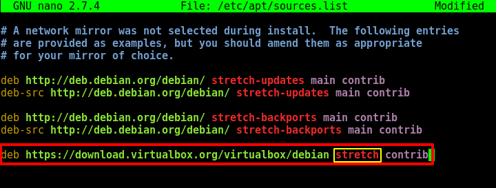 Fügen Sie Virtualbox Repository in Debian und Ubuntu hinzu