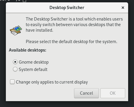Fedora Desktop Environment Switching