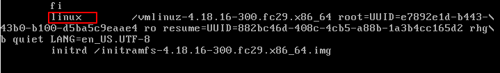 Go to the line Linux" in Grub Settings