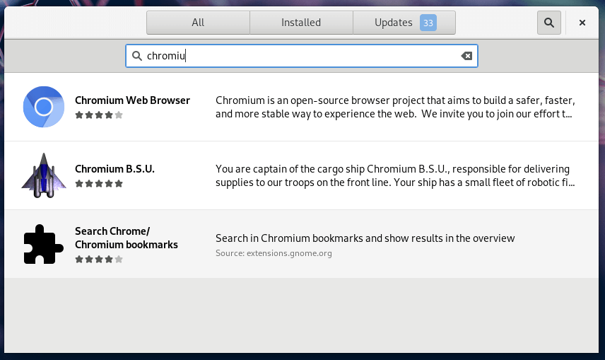  Instalar Chromium desde la herramienta de software en Fedora 