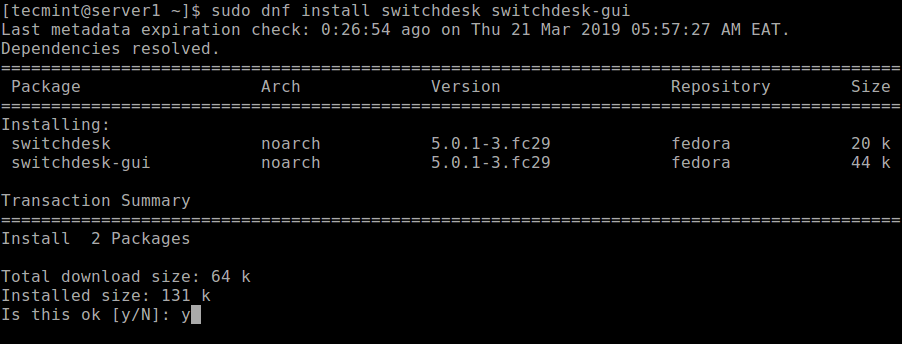 Install Switchdesk in Fedora