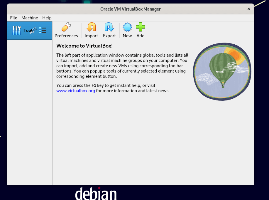 Running Virtualbox in Debian