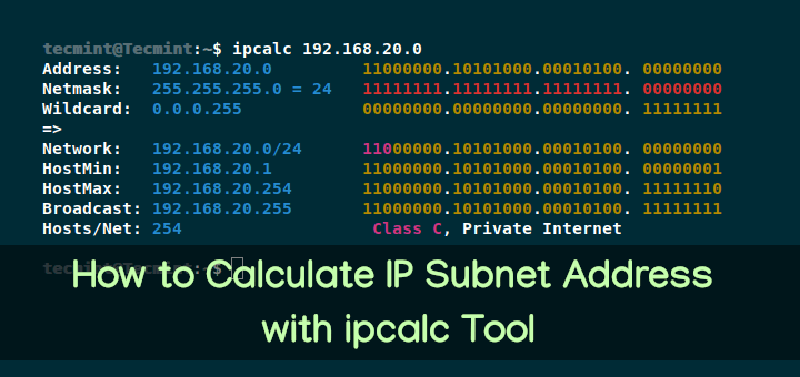 to Subnet Address with ipcalc Tool