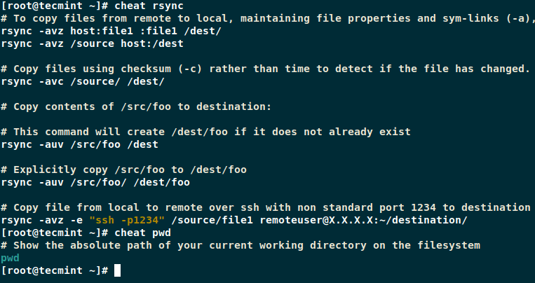 Cheat - Show Command Cheatsheets