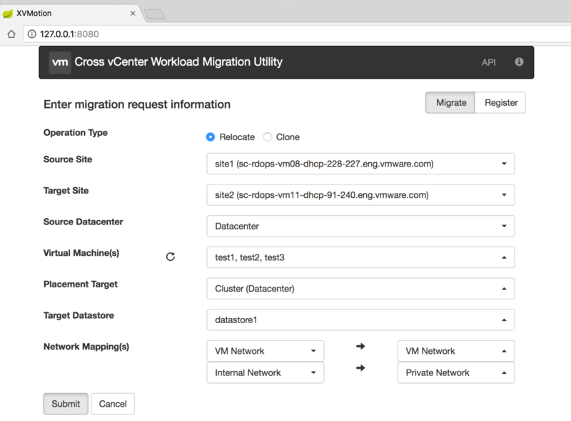 Cross vCenter Workload Migration Utility