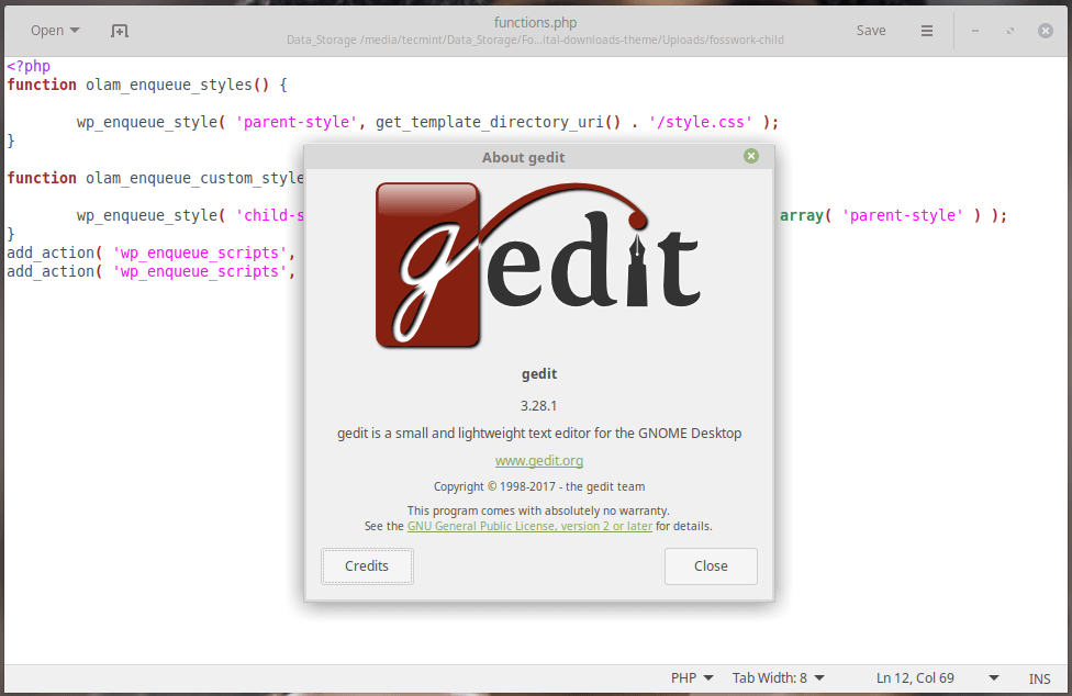 Gedit Texteditor