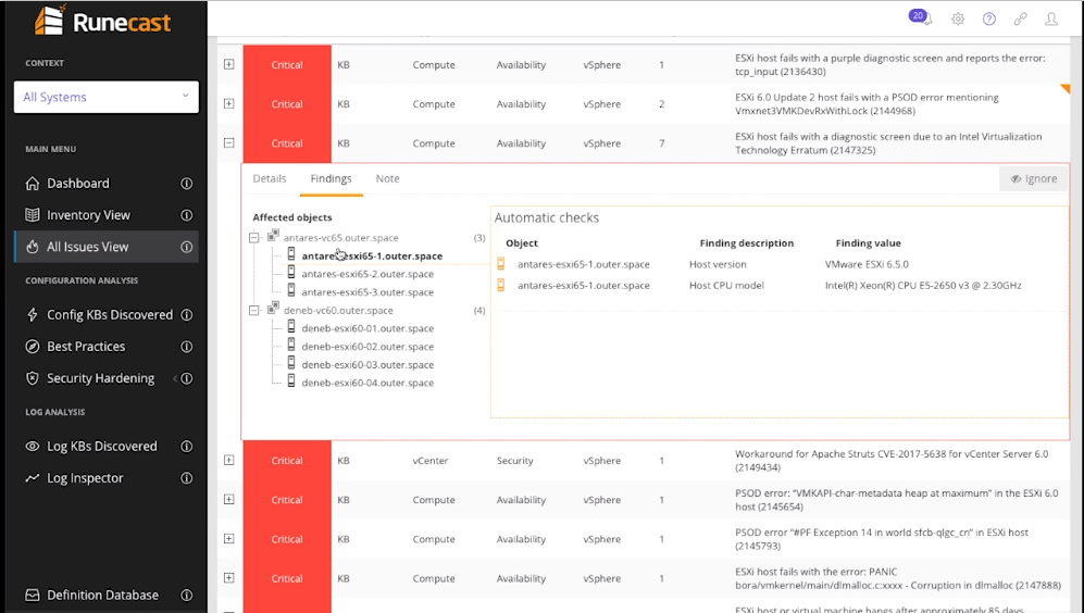 Runecast - Analytics & security Tool