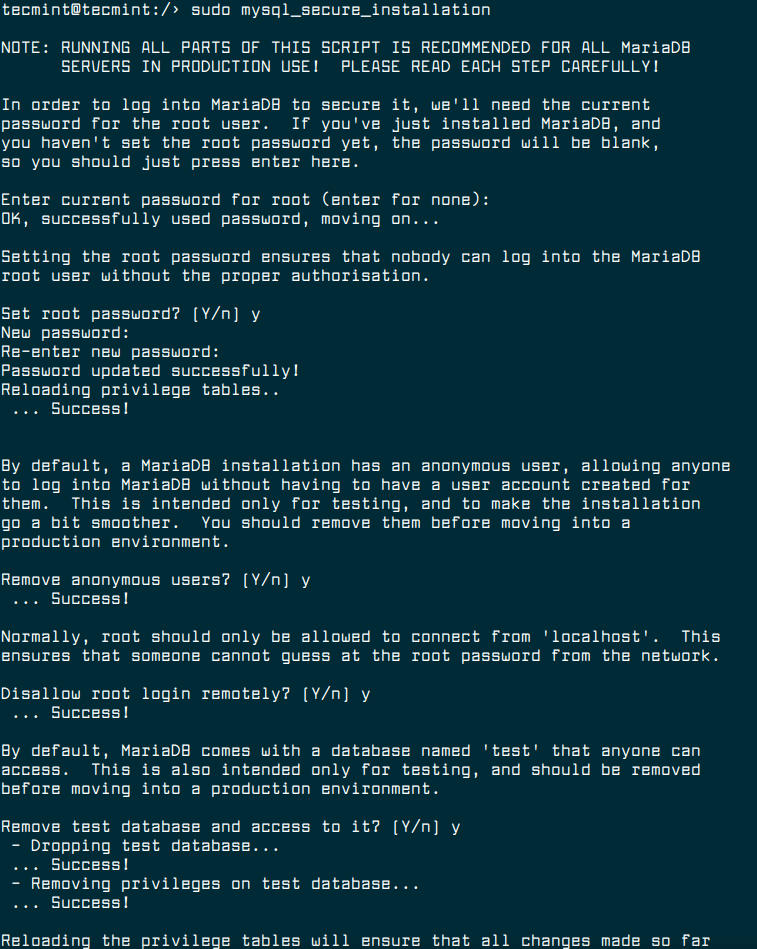 Sichere MariaDB-Installation in OpenSuse