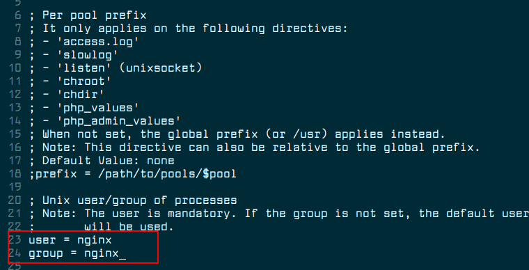 Set Nginx User and Group