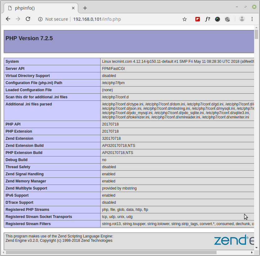 Verify PHP Info