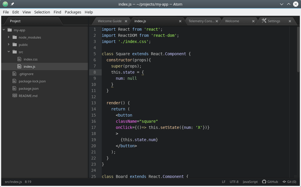 Coding in Atom Editor