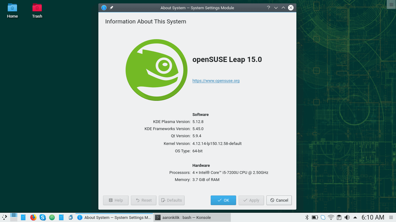 OpenSuse Leap 15.0 Desktop