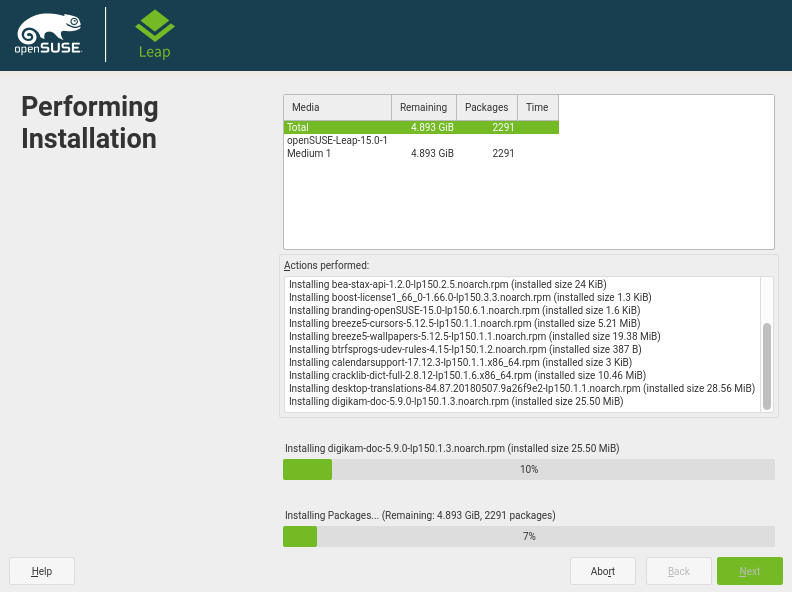 OpenSuse Leap-Installation durchführen