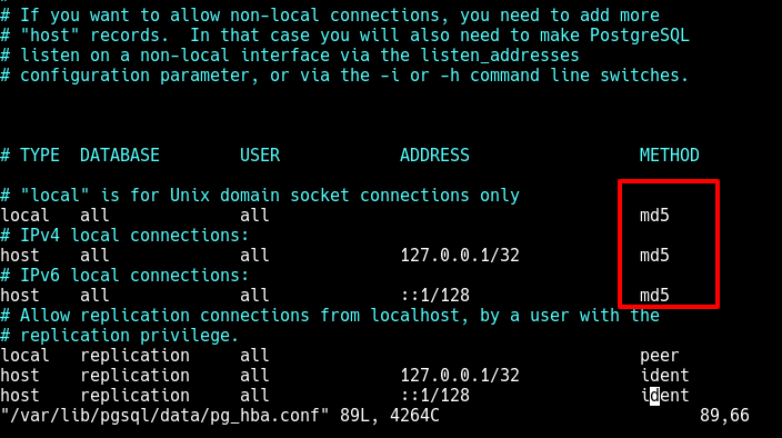 Configure PostgreSQL