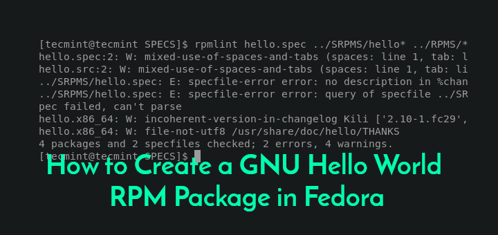 Create Hello World RPM Package in Fedora