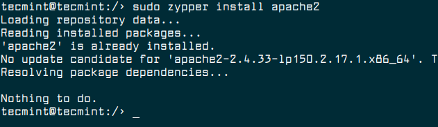 Install Apache in OpenSuse