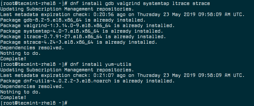 Install Debugging and Instrumentation Tools in RHEL 8