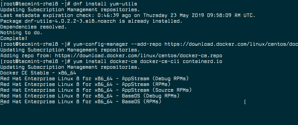 Install Docker in RHEL 8