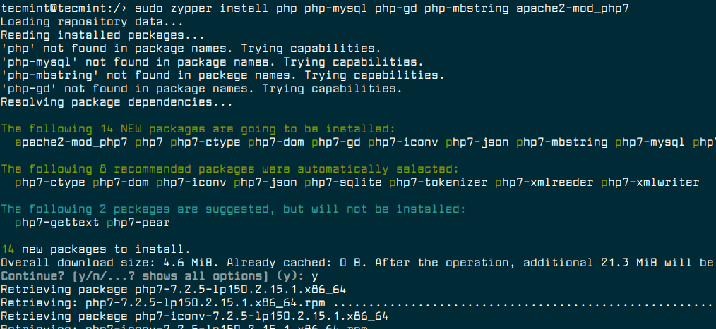 Installieren Sie PHP und PHP-Module in OpenSuse