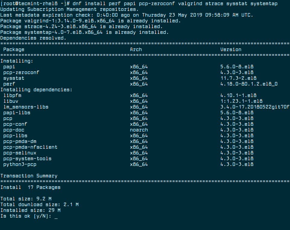 Install Performance Tools in RHEL 8