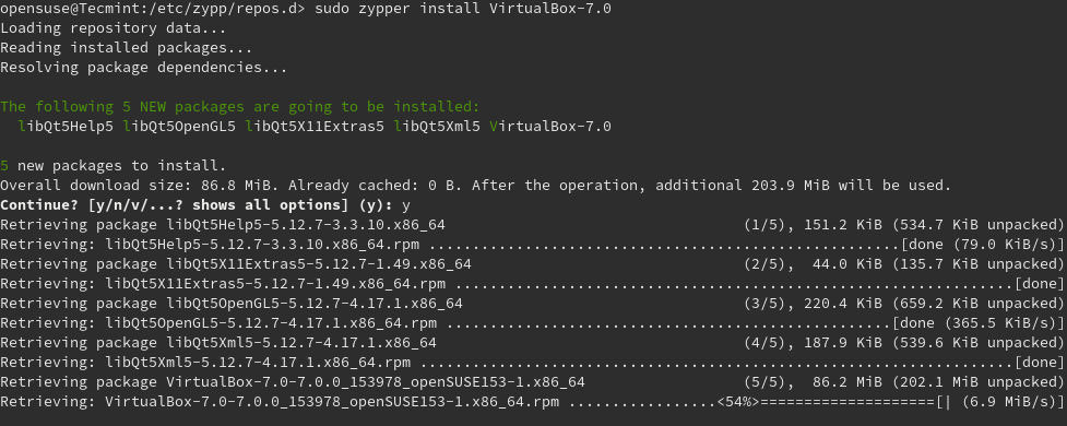 Install Virtualbox in OpenSUSE