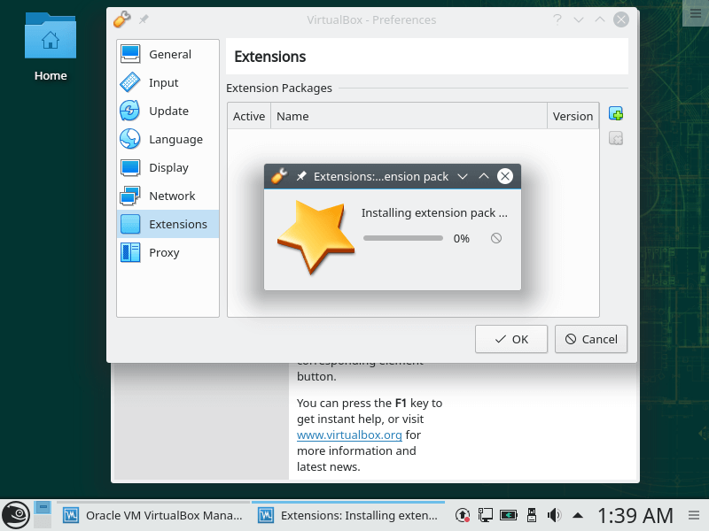 Installieren des Virtualbox Extension Pack OpenSuse