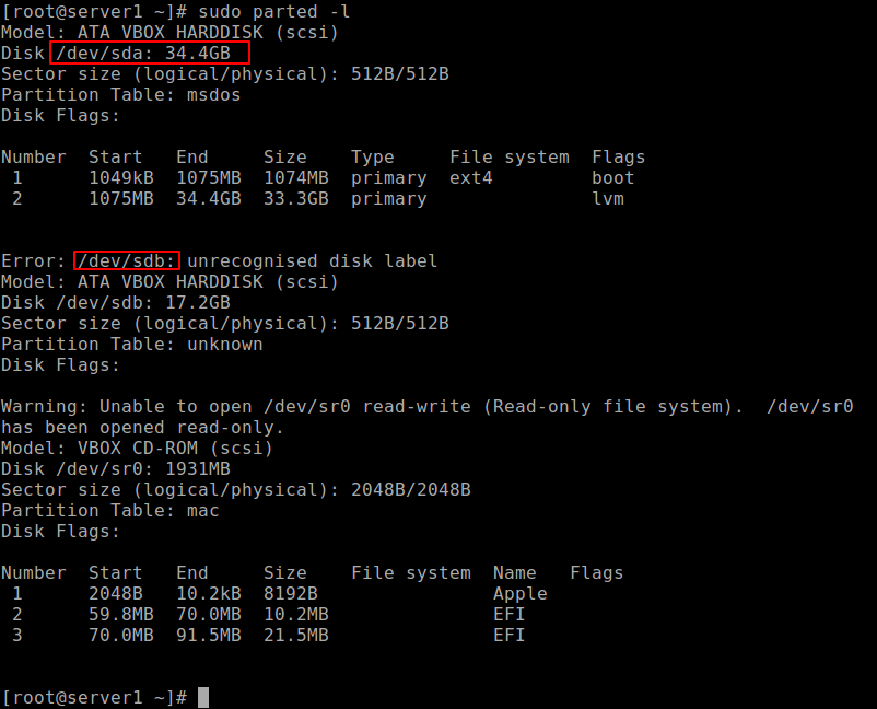 List Partitions in Linux