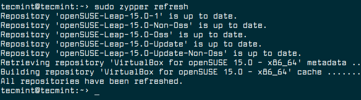 Repository in OpenSuse aktualisieren