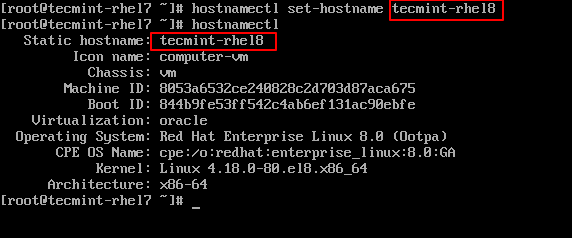 Set Hostname in RHEL 8