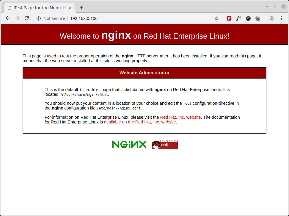 Überprüfen Sie die Nginx-Installation auf RHEL 8