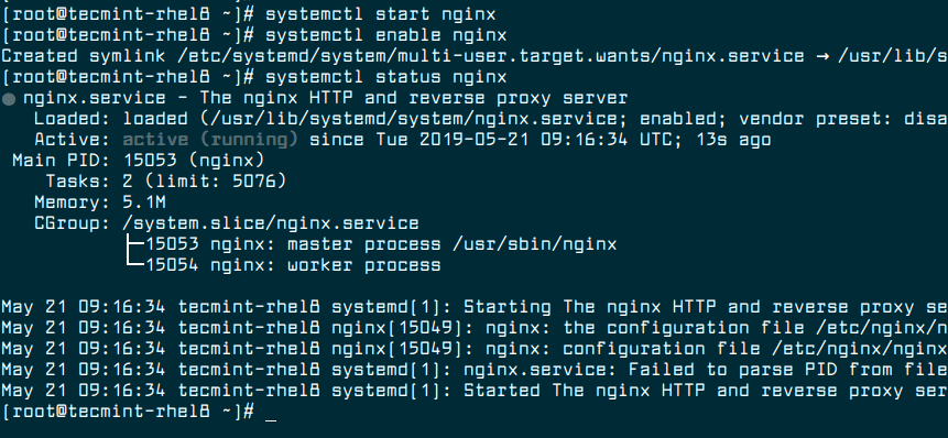 Überprüfen Sie Nginx auf RHEL 8