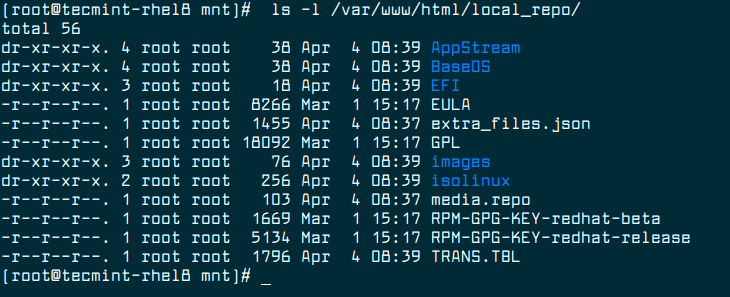 Verify Contents of RHEL 8 ISO Files