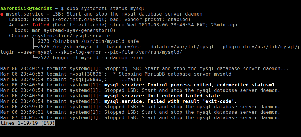 Check MySQL Status