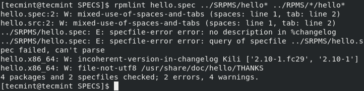 Check Packages for Errors